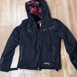 Billabong Black Jacket with Red Plaid Lining
